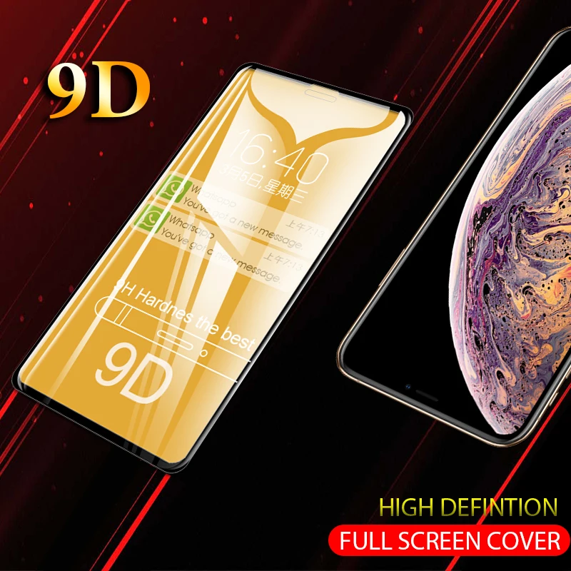 Защитное стекло с полным покрытием 9D для iPhone 7X10 пленка на весь экран 11 pro 6s 7 8 Plus X XS