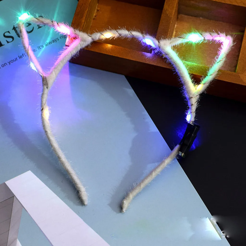 Милые El LED Клубные вечерние концерты кошачьи ушки светятся яркими светящимися