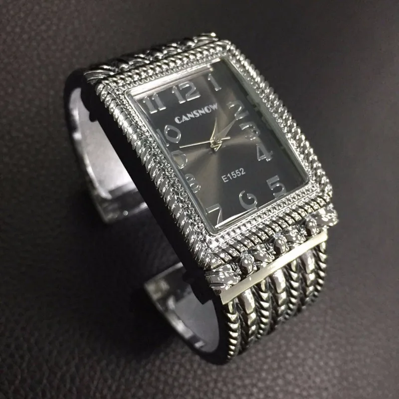 Silver Black Дизайн женские часы Роскошные модные часы с браслетом из розового золота Женские прямоугольное платье часы Zegarek Damski - Цвет: Silver Black