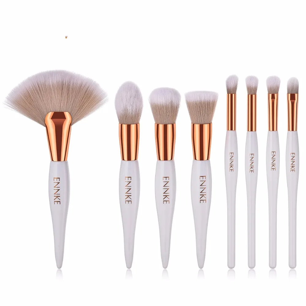 8 шт. женские белые Косметические кисти для макияжа набор косметических кистей