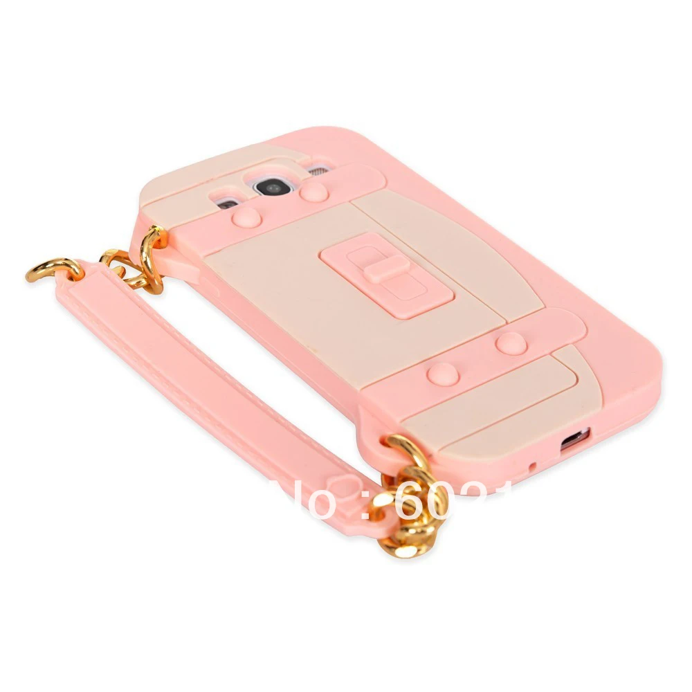 HOB Free shipping!!! 3d Silicone Designer Handbag Chain Purse Cover Case for Samsung Galaxy S3 I9300 |
