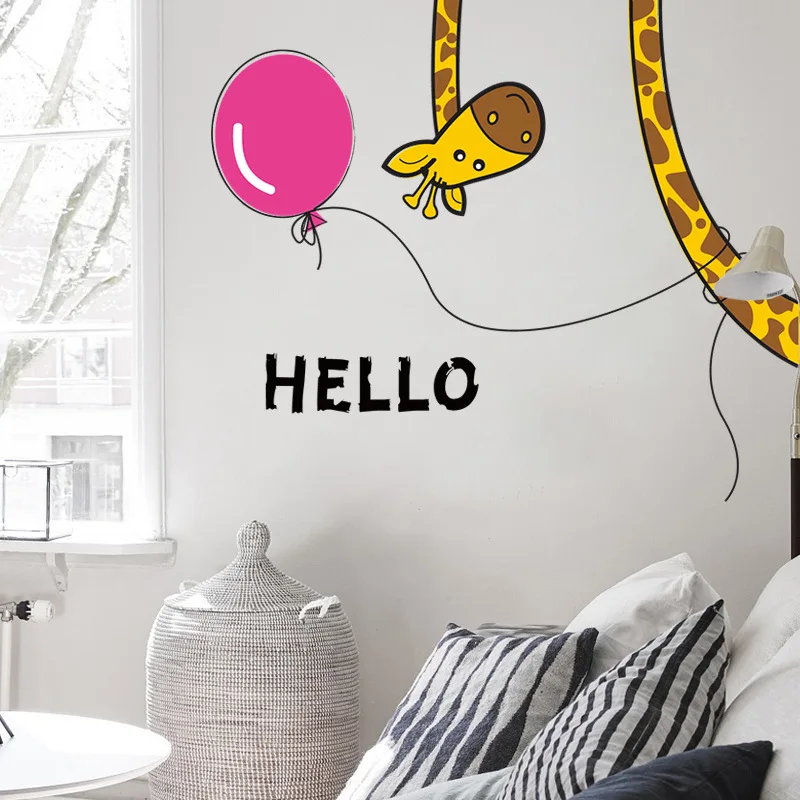 Креативные настенные Стикеры с жирафом для детей наклейки детской комнаты