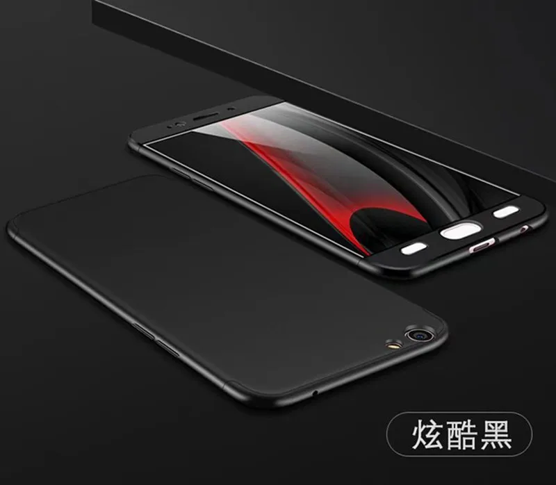 Mutouniao для OPPO R9s плюс черный 360 защиты ПК Пластик ударопрочный жесткий чехол Plus |