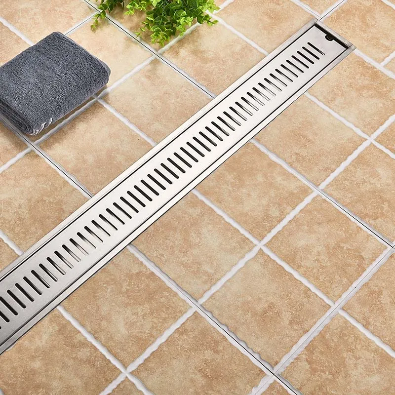 Brushed Nickel C Нержавеющая сталь 90 см ванная комната слив линейный напольный сливной фильтр 90*10 см длинная полоса канала плитка слив - Цвет: Brushed Nickel C