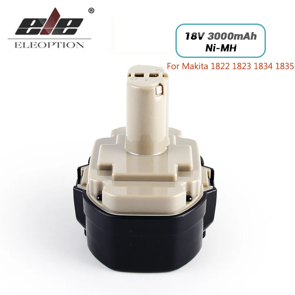ELEOPTION 18V 3000mAh Сменный никель металлогидридный аккумулятор для Makita 1822 1823 1834 1835 192827 3
