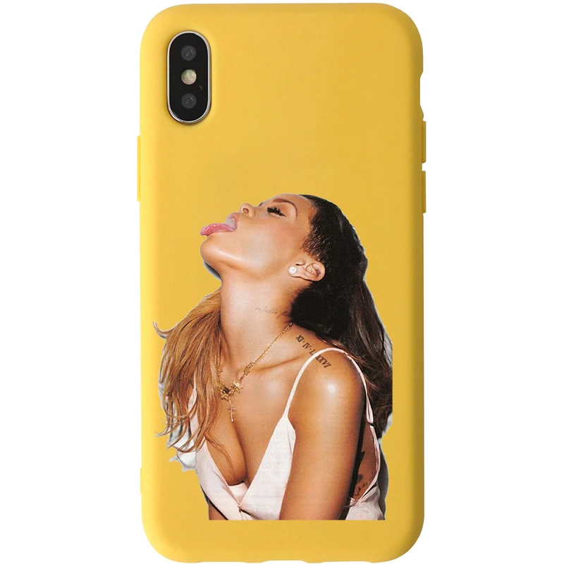 Fundas Sexy Rihanna Coque Capa Красный Мягкий силиконовый чехол для телефона iphone 8 7 6 6s plus X XR XS MAX 11 pro чехлы для телефонов