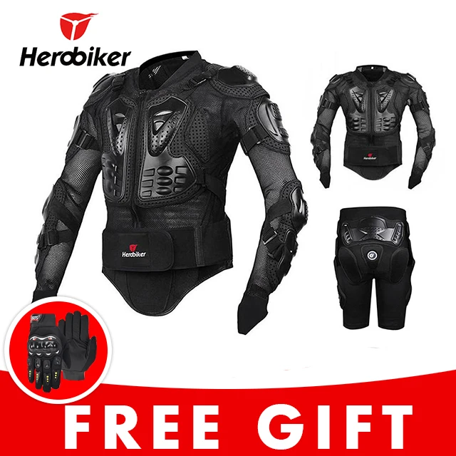 Motorcycle Jacket Riding Protection Armor Motorbike Motocross Equipment Racing Body Armor Moto Ptotective Gears Combination - Цвет: 2black set short