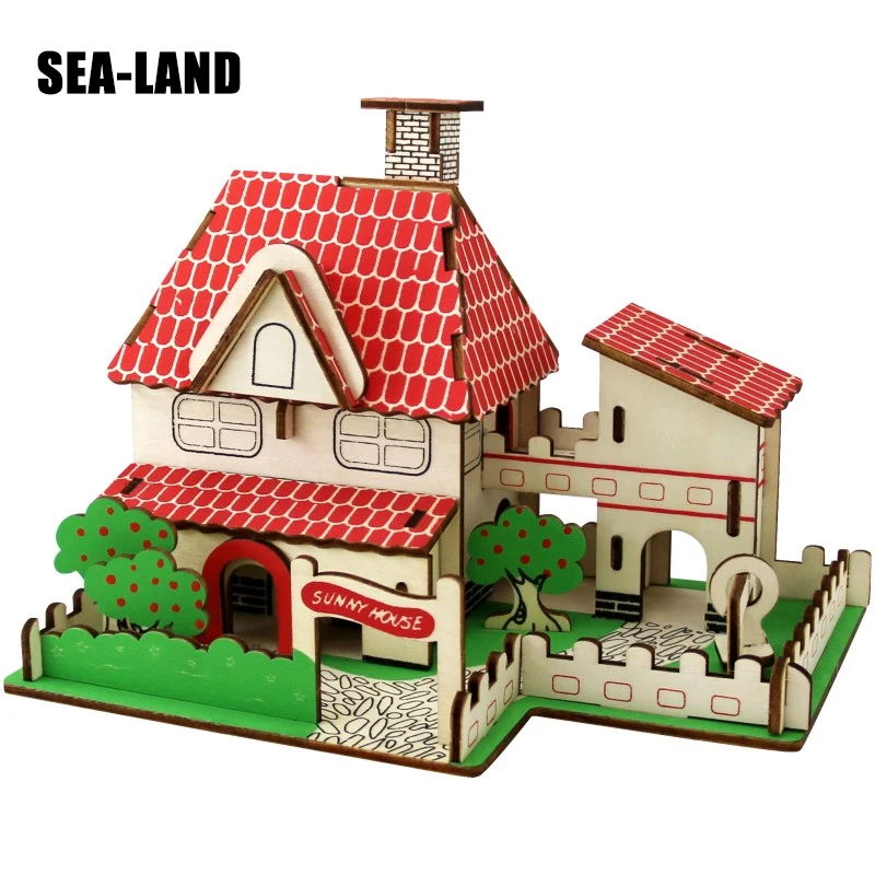 Новый деревянный 3D Пазл сделай сам игрушки для семейных игр ветряная мельница