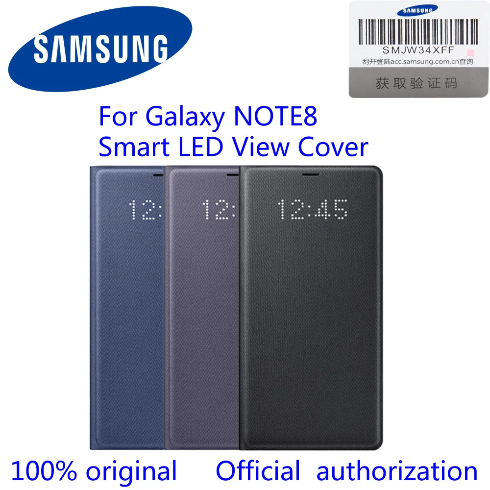 100% Оригинальный Официальный чехол-бумажник для Samsung Galaxy Note8 Note 8 со светодиодной