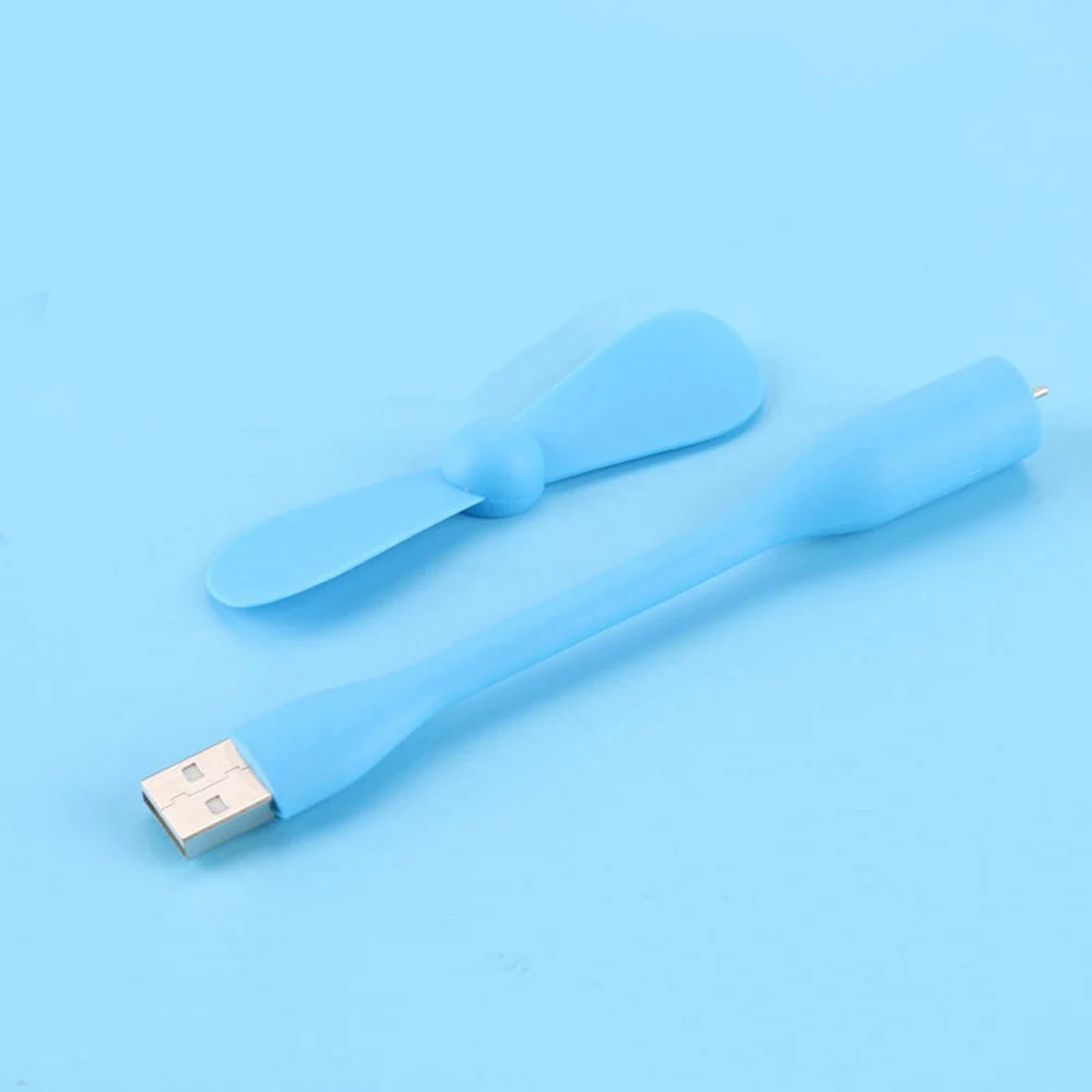 Синий USB мини-вентилятор Гибкий ручной портативный вентилятор USB мини охлаждающий кулер для power Bank& notebook& Computer летний гаджет для дома - Цвет: Синий