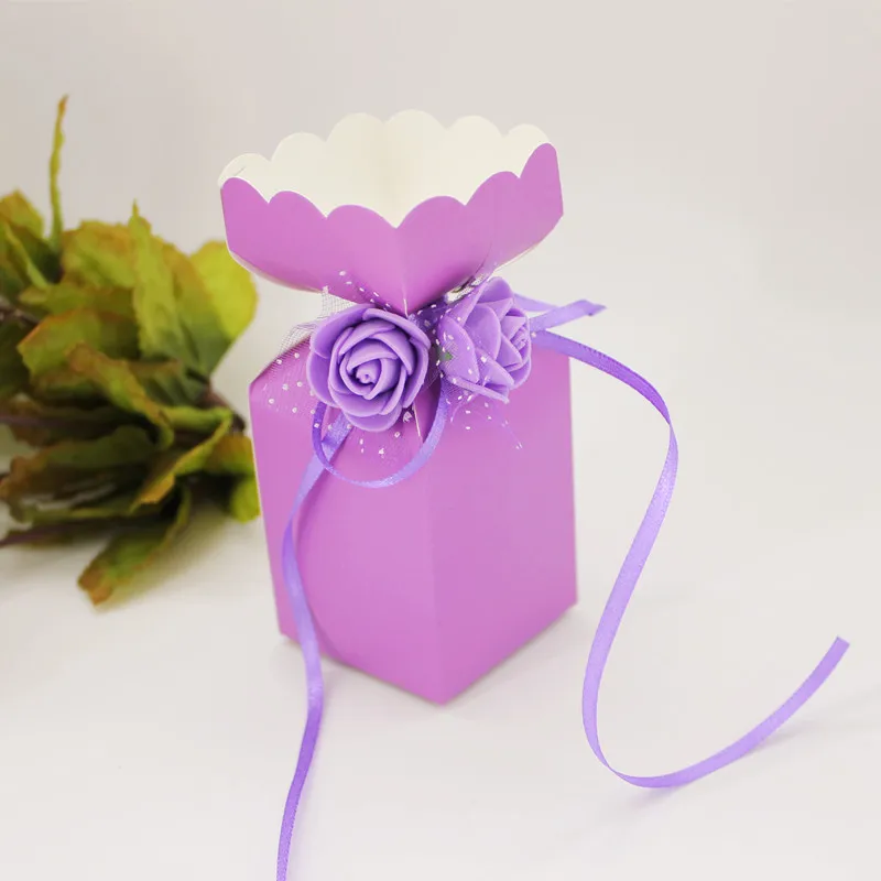 

20 шт./лот DIY красивая коробка для конфет с цветами подарочные коробки для свадьбы милая маленькая коробка товары для счастливых событий с ро...