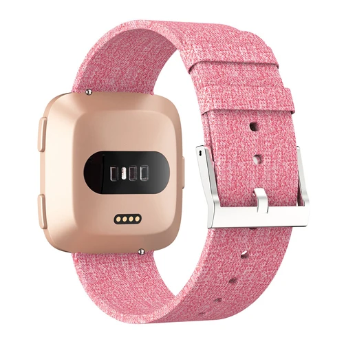 Розовый Для Fibit Versa Band нейлоновая плетеная ткань умные наручные часы ремешок для Fitbit Versa 2 умные аксессуары с металлической застежкой - Цвет: Розовый