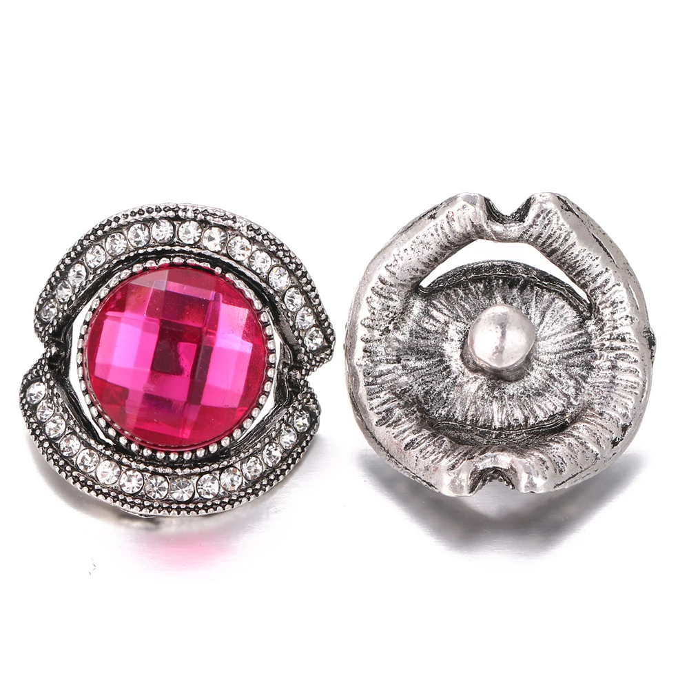 6pcs/lot Evil Eye Snaps Jewelry High Quality Crystal 18mm Metal Interchangeable Snap Buttons DIY Charms Button Jewerly | Украшения и
