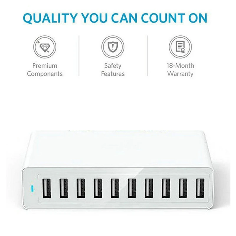 10 портов Usb зарядное устройство адаптер Smart Desktable настенная зарядка мобильный