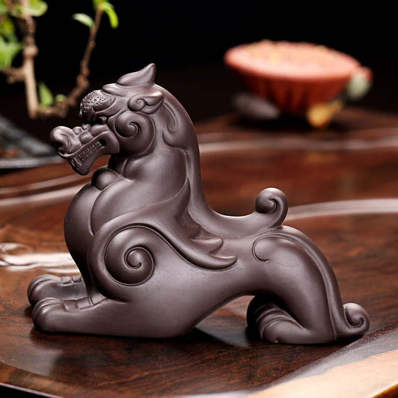 Authentic Yixing Purple Clay Tea Pet Kung Fu Set Accessories Tray Desktop Decoration Lucky Feng Shui Brave Troop Crafts | Дом и сад