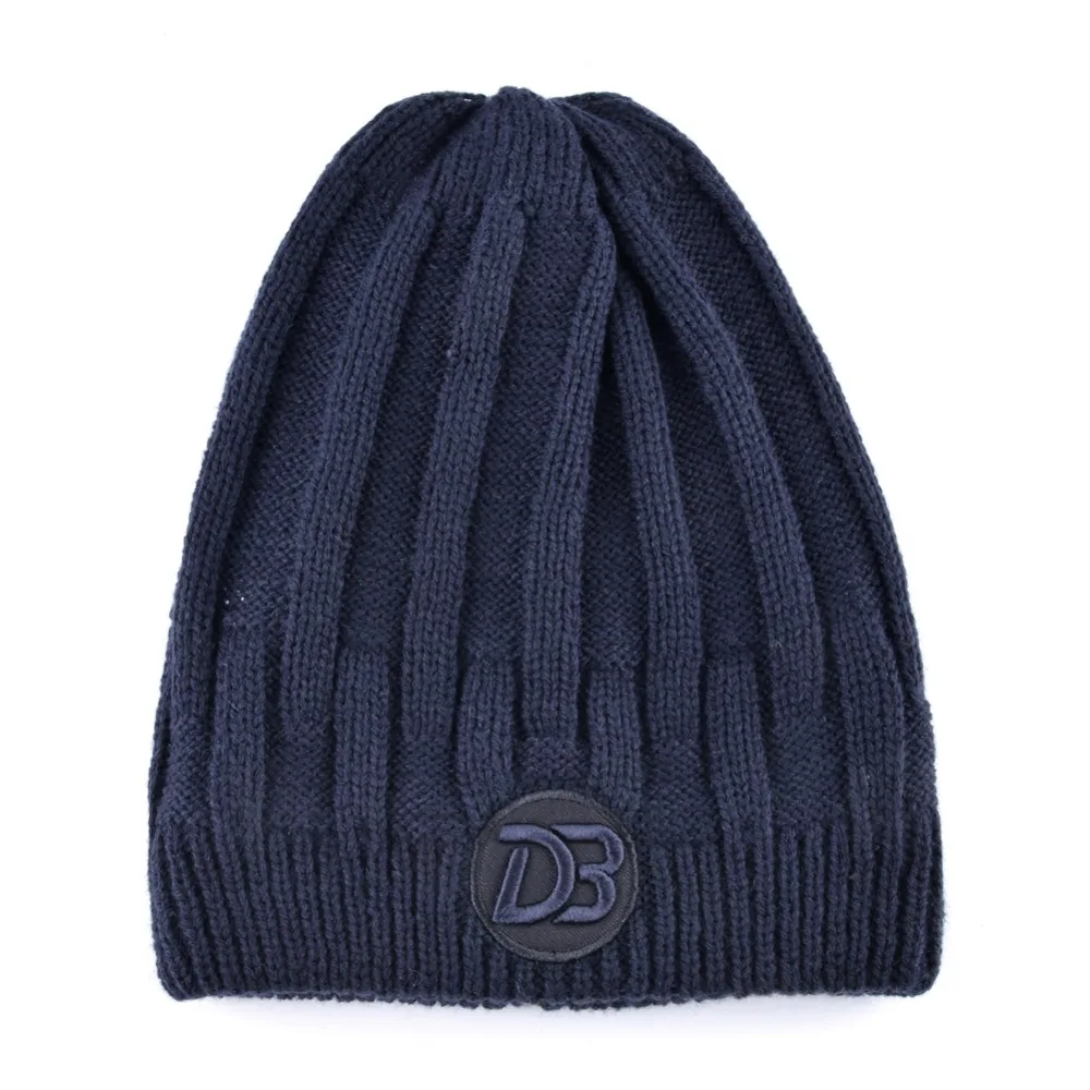 Двухслойные шапки для мужчин и женщин зимние однотонные вязаные из шерсти в