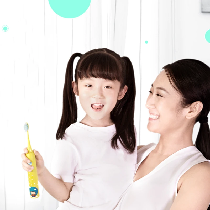 

SmartSonic+ Children Electric Toothbrush Teeth Care Cleaning Whitening Tooth Brush Rechargeable With Dupont Toothbrush Head