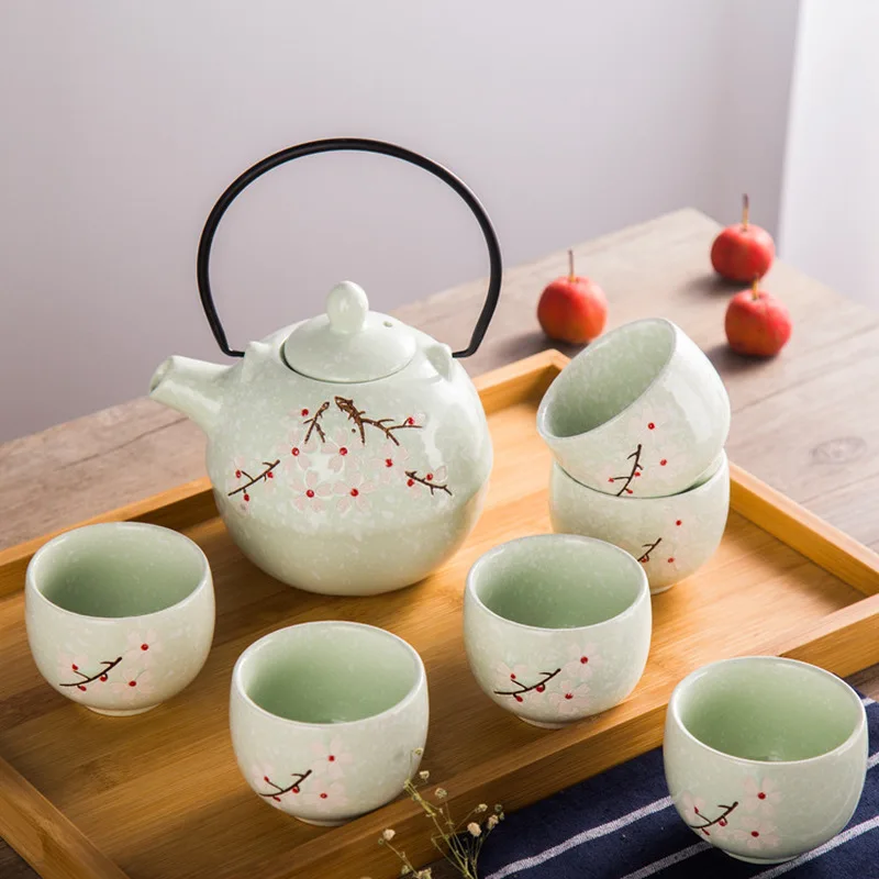 Чайный набор кунг-фу Chinease 7 шт. в наборе японский чайный со снежинками и глазурью