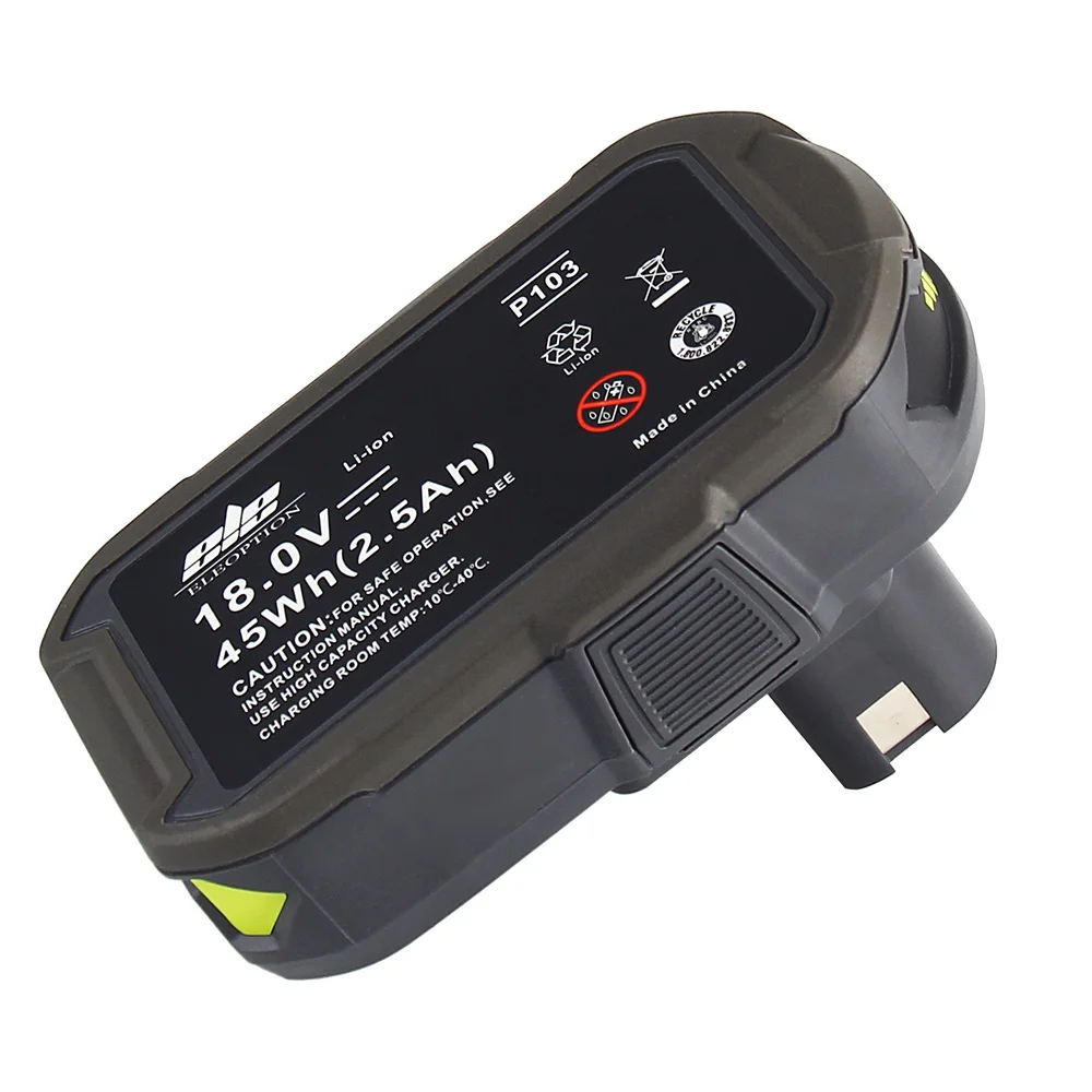 2x18 В 2500 мАч литий-ионная Батарея для Ryobi RB18L25 One Plus для P103 P104 P105 P108 с P117 12-18 В Зарядное устройство