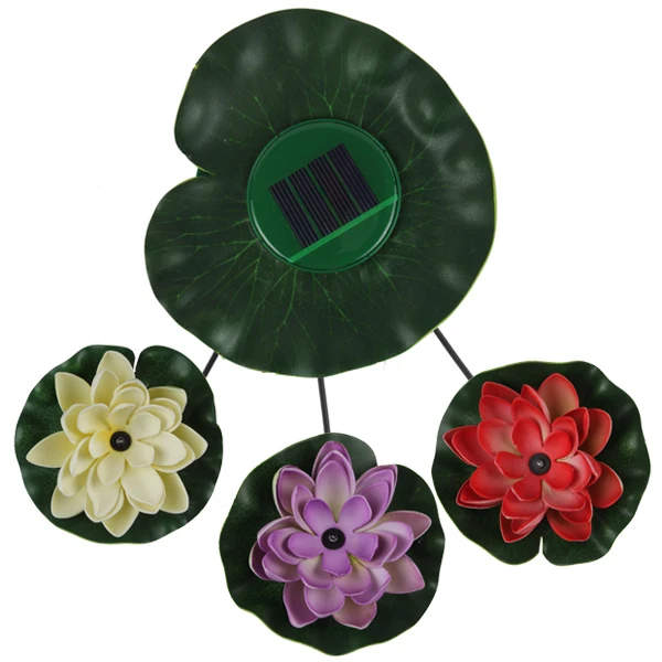 Красивая на солнечной батарее в виде лотоса свет цветок RGB светодиодный