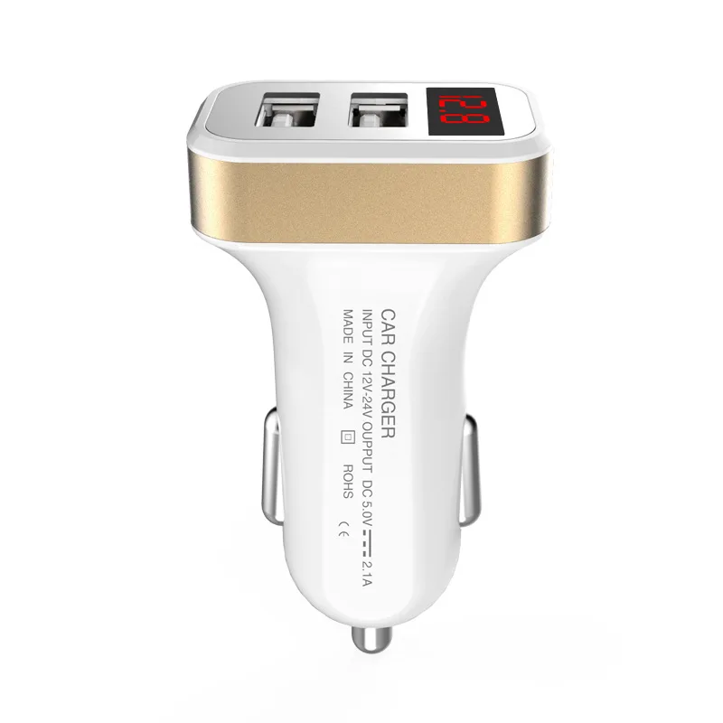 Ninjacase 2.1a зарядки Dual USB Автомобильное Зарядное устройство адаптер со светодиодной