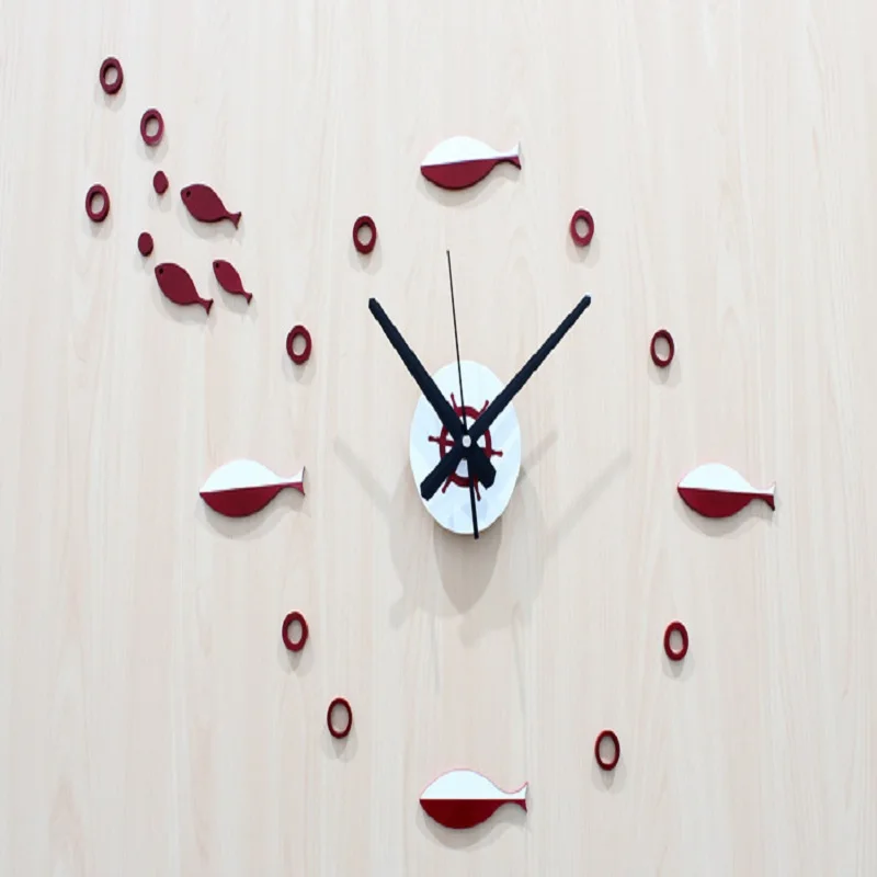Настенные часы Saat рыбы Self-клейкие Reloj duvar saati Horloge de сравнению клок кухня дома | Дом