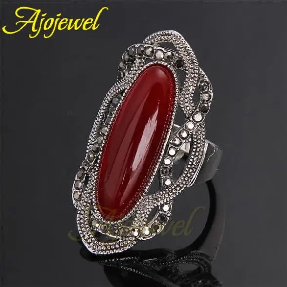Женское Винтажное кольцо Ajojewel большое в стиле ретро с фианитом ювелирное изделие