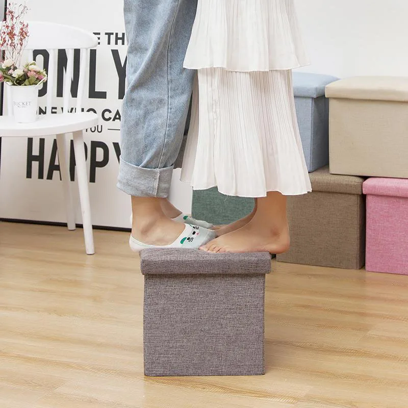 Creative Imitation Hemp Cardboard Storage Box Multi-Function Home Clothing Children's Toy Change Shoe Bench  Дом и