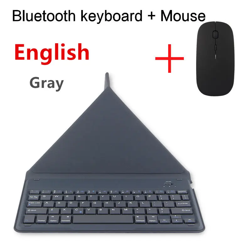 gray English Bluetooth клавиатура для Samsung Galaxy Tab 2 10,1 P5100 P5110 P7500 P7510 Tablet Беспроводной клавиатура Tab S 10,5 SM-T800 T805 случае - Цвет: gray English