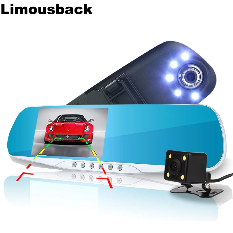 Автомобильный видеорегистратор Limousback FHD 1080P 4 3 дюйма зеркало заднего вида с