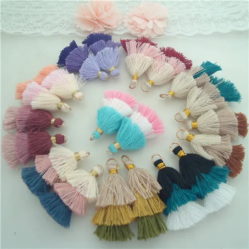mixed colors 20 шт./лот, разноцветные, маленькие, короткие, хлопковые кисточки, бахрома для сережек, ювелирных изделий, сделай сам, материалы для изготовления изделий, декоративные материалы - Цвет: mixed colors