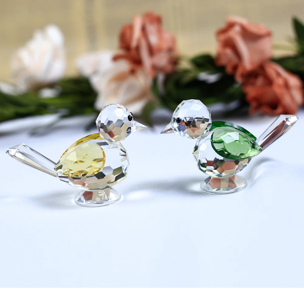 Кристаллическая Милая модель птицы статуэтка воробей животное стекло пресс