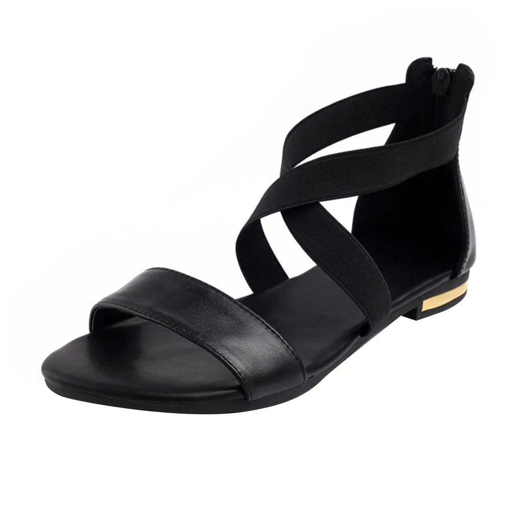 Женская обувь SAGACE черные кожаные сандалии высокого качества на низком