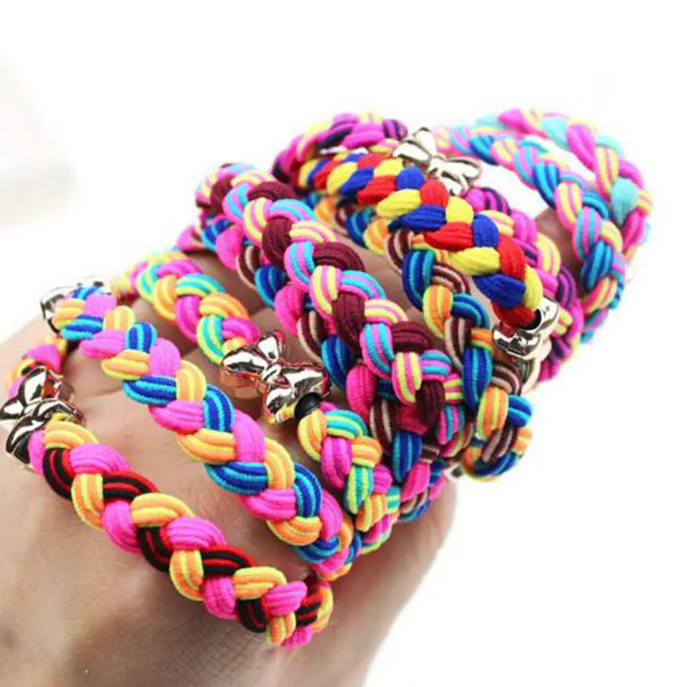 10 шт./лот Женская ультраэластичная повязка на голову плетеная резинка для волос