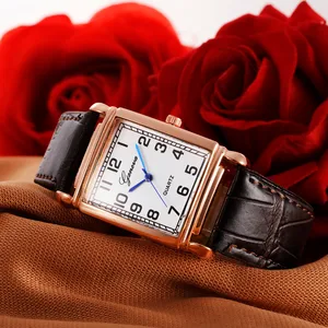 Часы женские кварцевые, с синим указателем, с квадратным циферблатом