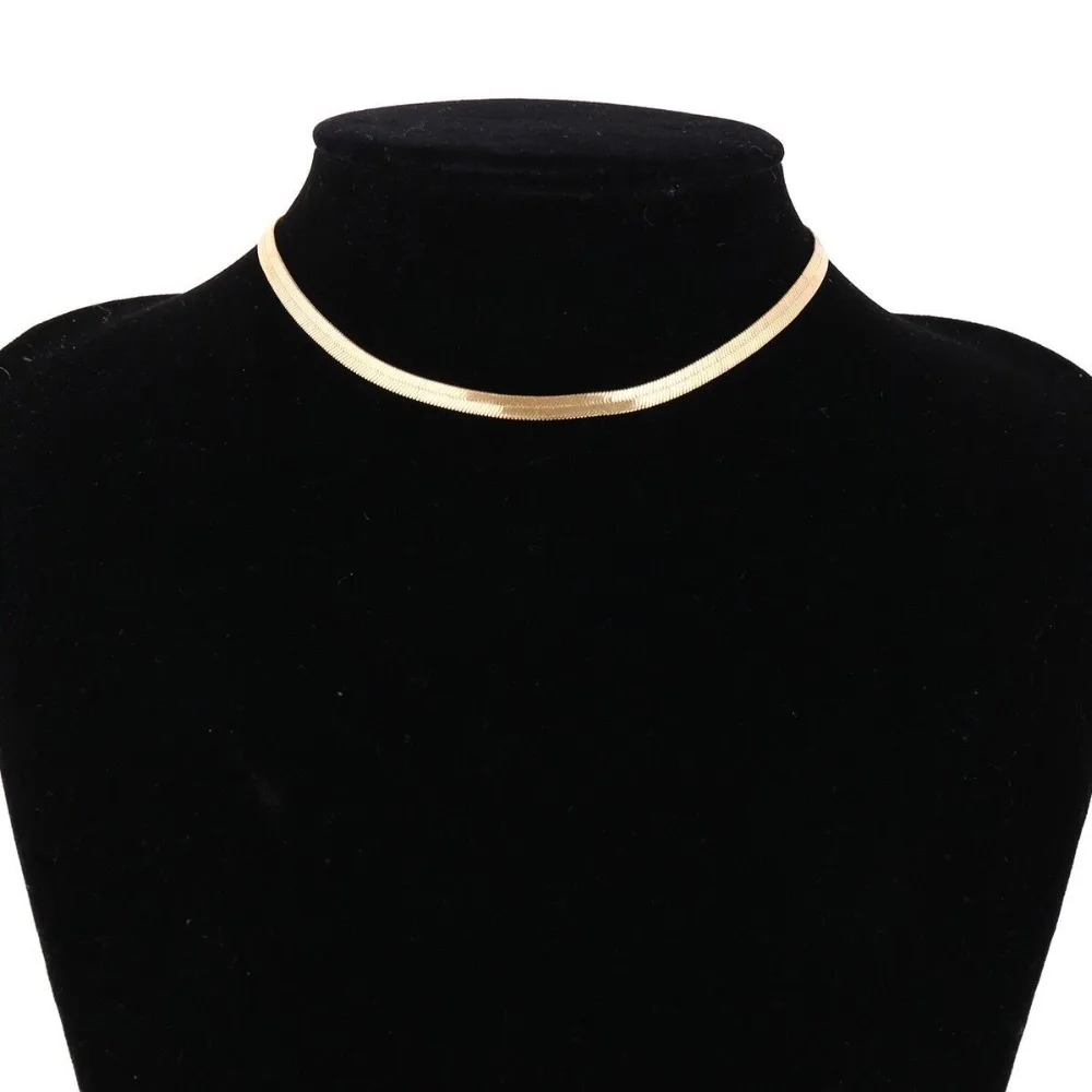 

MxGxFam (28cm+10cm) Short Snake Necklaces For Fashion Women Jewelry Gold Color