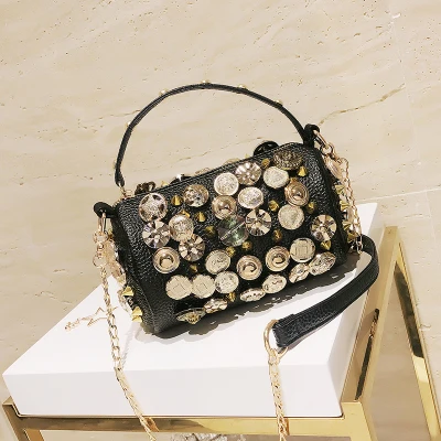 handbag Женские рюкзаки, модный бренд, женская сумка, искусственная кожа, женская сумка на плечо, цепь, бриллианты, кисточка, школьный рюкзак для девочек 195 - Цвет: handbag