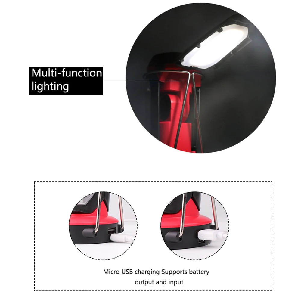 XPE + 3 * COB светодиодный рабочий свет фонарик для кемпинга аварийный USB