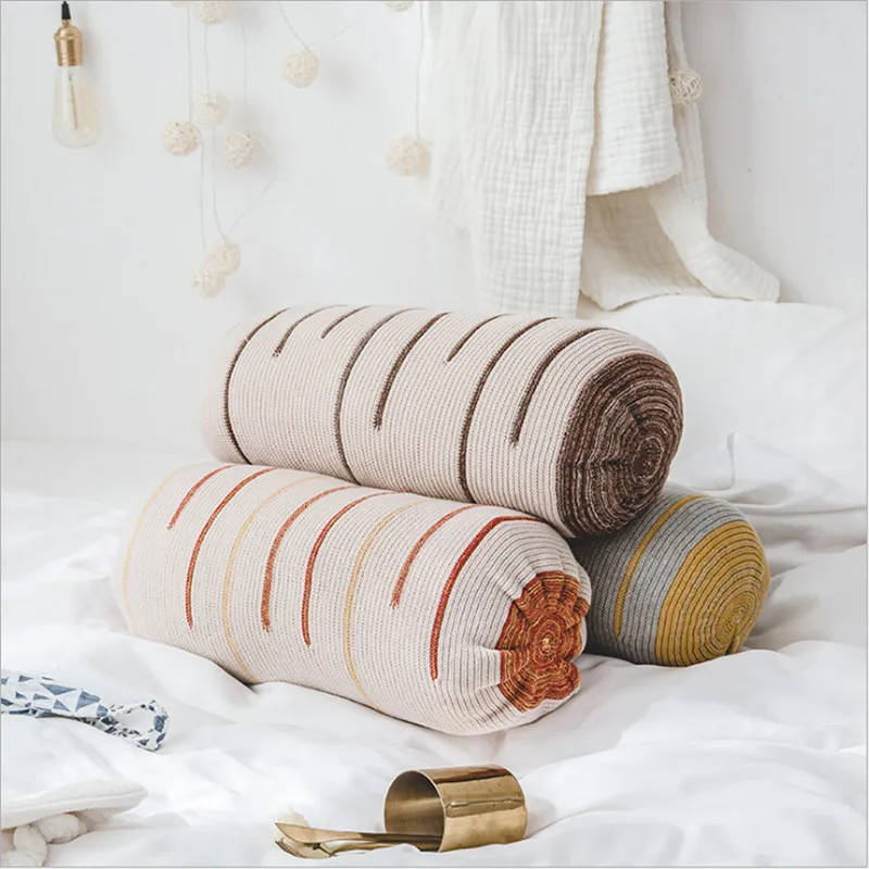 

Hap-deer new pure cottom knitting rond cushions with pillow multi-functional pillows household soft cojines decoracion cama