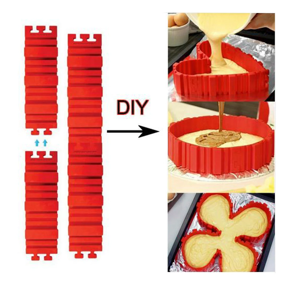 4 шт. гибкие торт украшение DIY силиконовые формы площадь Цветочное сердце