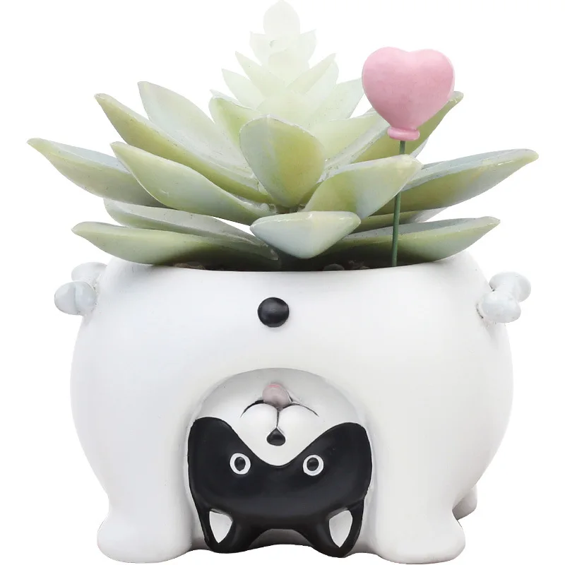 1 шт. суккулент цветочный горшок растение мультфильм животных Мини Бонсай Кактус