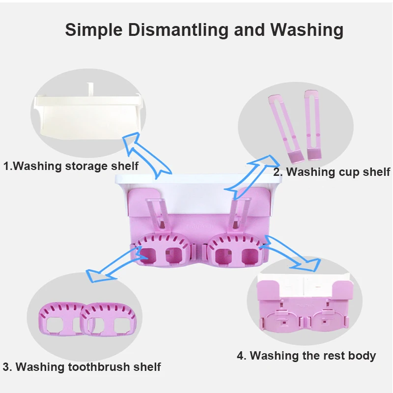 

Automatic sterilization toothbrush holder bathroom accessories storage with two cups
