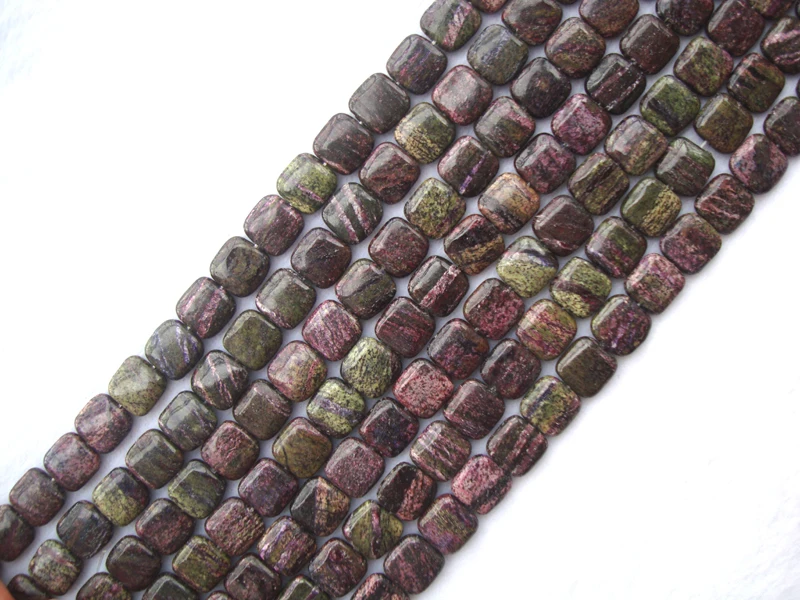 Плоские квадратные бусины из натурального драконьего шпара 14*14 мм свободные для