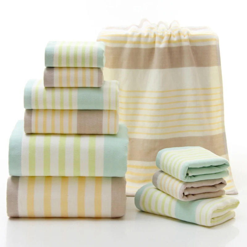Хлопковое полосатое полотенце для душа домашняя ванная комната отель взрослых
