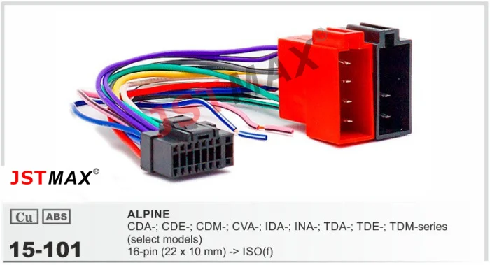 JSTMAX автомобильный DVD Радио стерео ISO кабель-Адаптер для Alpine Стерео Провода