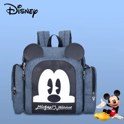 Navy blue Водонепроницаемый рюкзак для мамы disney, дорожная сумка для ухода за мумией, сумка для обеденного стула, многофункциональные сумки для подгузников, женская сумка - Цвет: Navy blue