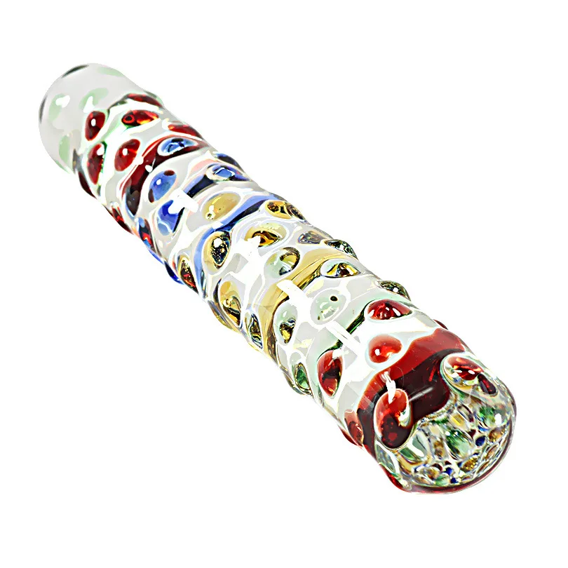 Стеклянный фаллоимитатор искусственный пенис вибратор со стразами Анальная