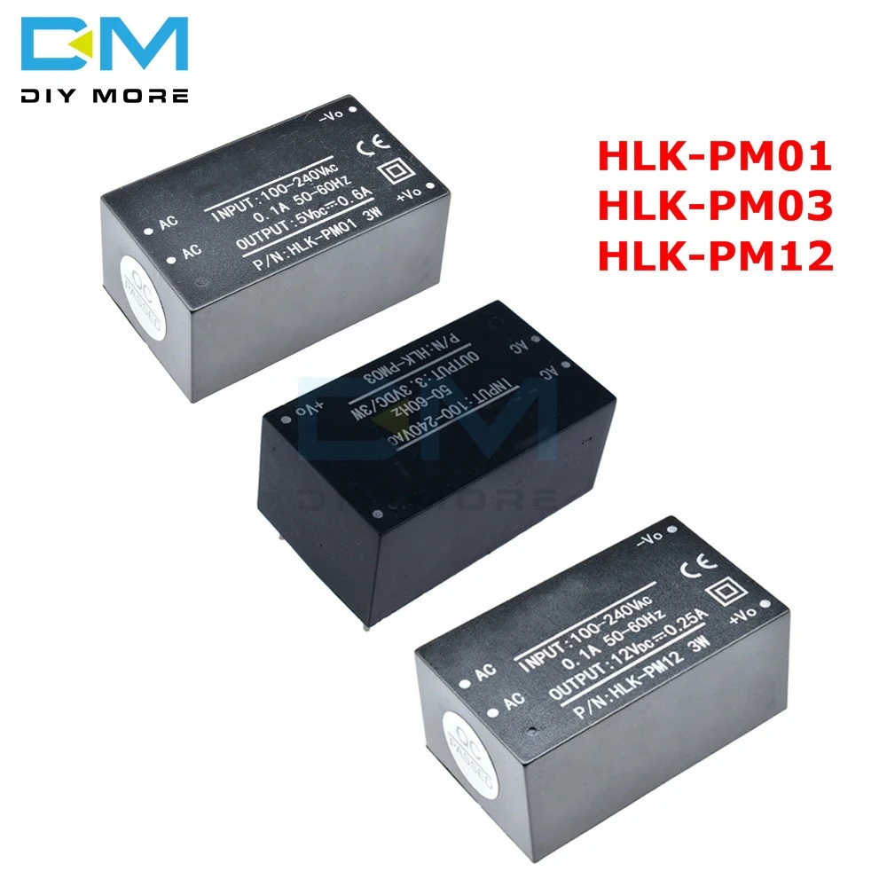 

HLK-PM01 HLK-PM03 HLK-PM12 AC-DC 220V to 5V/3.3V/12V Step-Down mini Power Supply Intelligent Household Switch Power Module