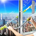 Высокоэтажная щетка для мытья окон, раздвижная щетка для мытья окон, из микрофибры, скребок для окон