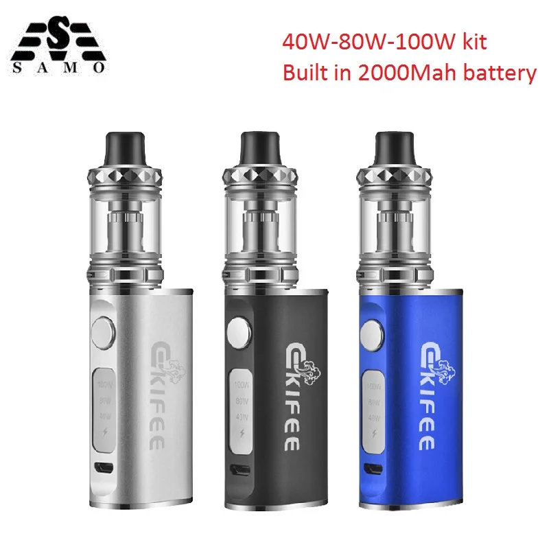 Ekifee 100 Вт Mod Starter наборы огромный дым 3 0 мл бак vape biukt в 2000 мАч батарея электронная